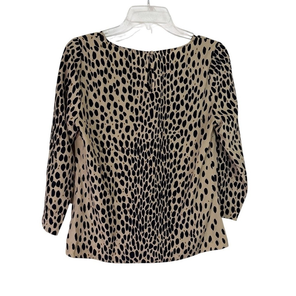 J. Crew Blouse Leopard Cheetah Animal Print Long Sleeve Women's Size S Button